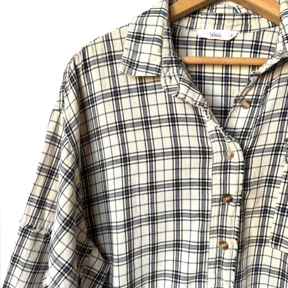 Talulah Mineral Washed Distressed Plaid Shirt - Picture 3 of 9